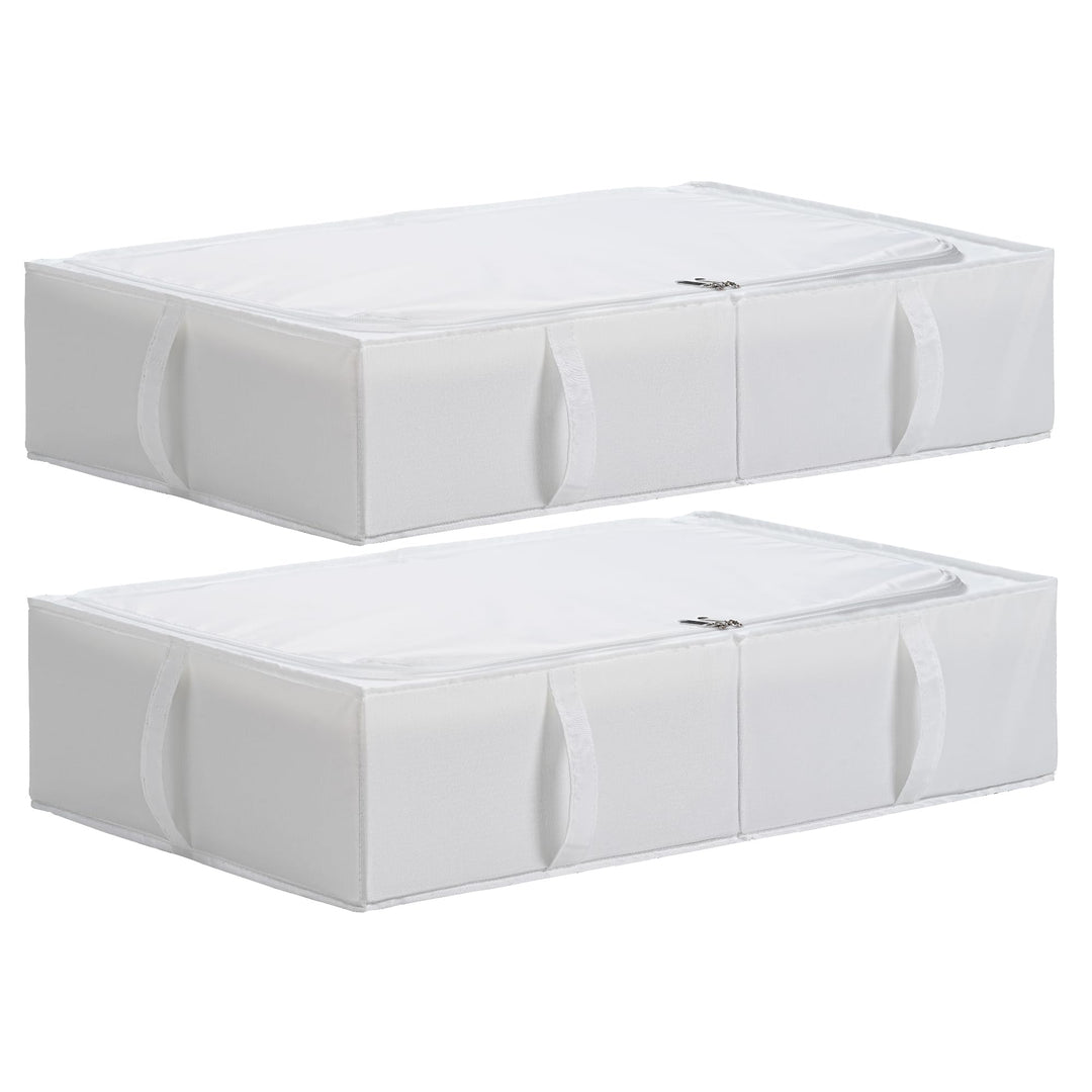 TYEERS Unterbett Aufbewahrungsbox mit Deckel, Strapazierfähiger Stoff, Waschbar, Zusammenklappbar, B