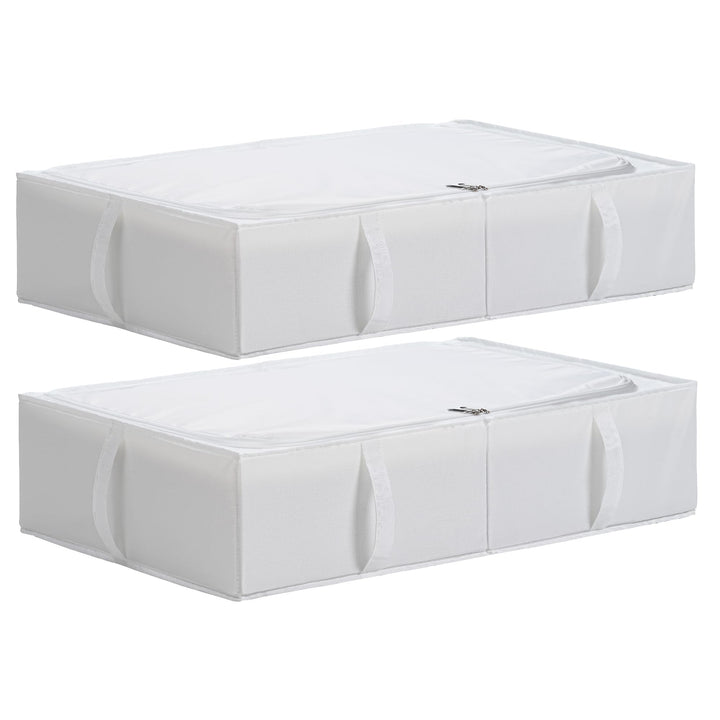 TYEERS Unterbett Aufbewahrungsbox mit Deckel, Strapazierfähiger Stoff, Waschbar, Zusammenklappbar, B