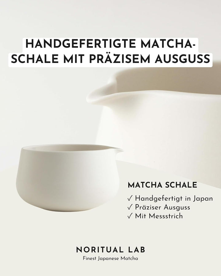NORITUAL LAB Matcha Schale mit Ausgiesser - Handgefertigte Teeschale aus Japan - Präziser Ausguss fü