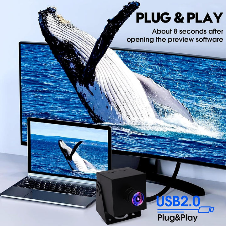 G 4K HDMI USB Kamera Dual Output Webcam für Computer Monitor TV Weitwinkel PC Kamera Verzerrungsfrei