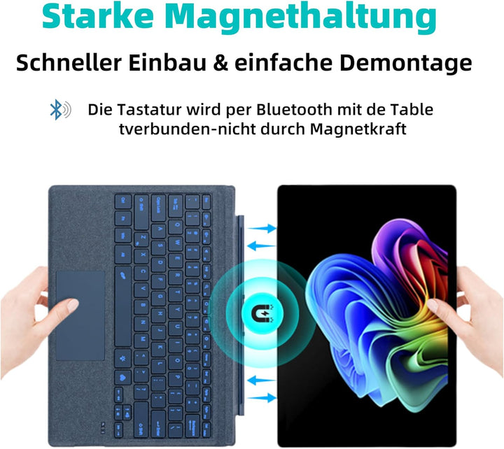 QWERTZ Deutsches Layout Tastatur für Microsoft Surface Pro 13" Copilot+ PC(11th Edition) / Pro 11/10
