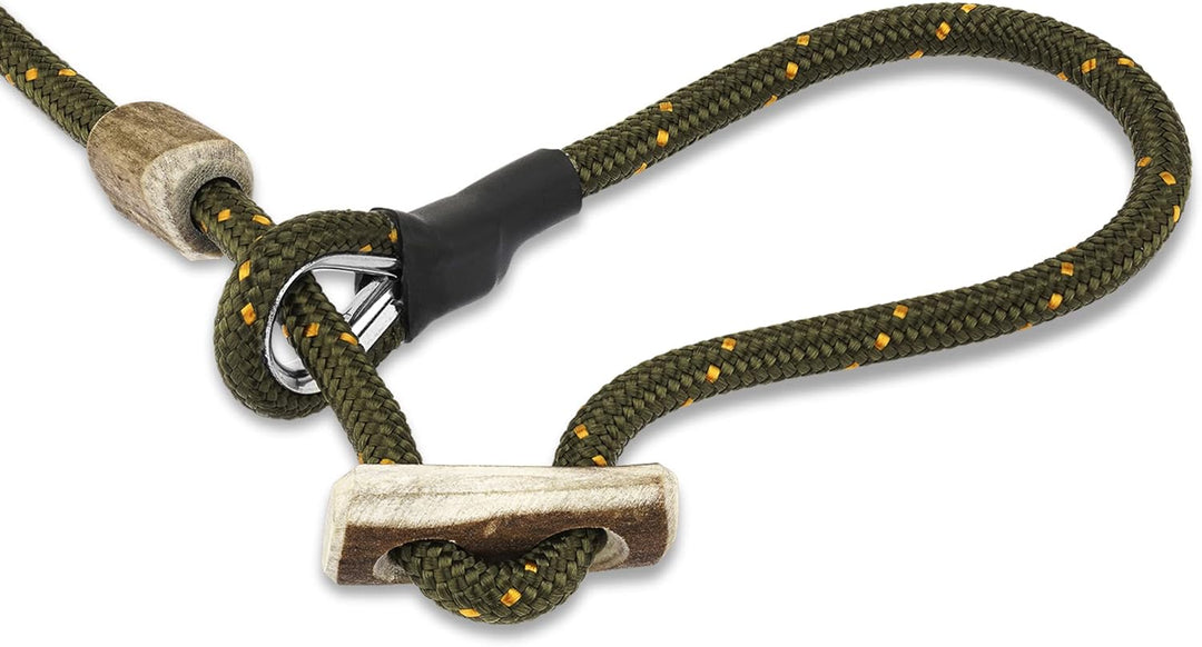 Hundeleine mit Halsband 6mm | Moxonleine Retrieverleine Agilityleine | Mit Zugbegrenzung, Zugstopp a