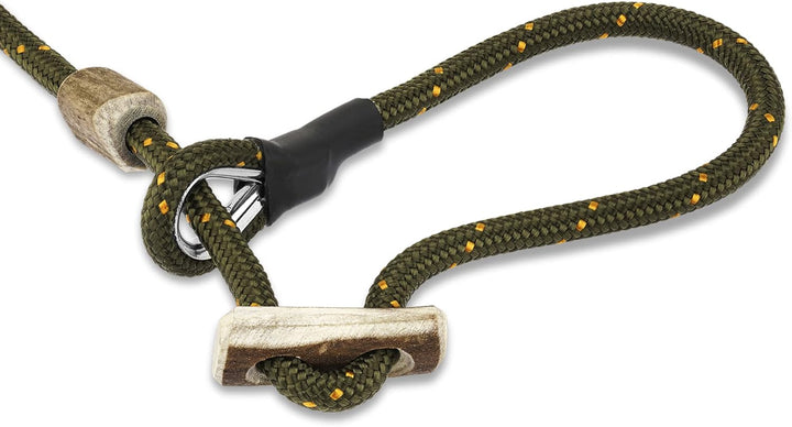 Hundeleine mit Halsband 6mm | Moxonleine Retrieverleine Agilityleine | Mit Zugbegrenzung, Zugstopp a
