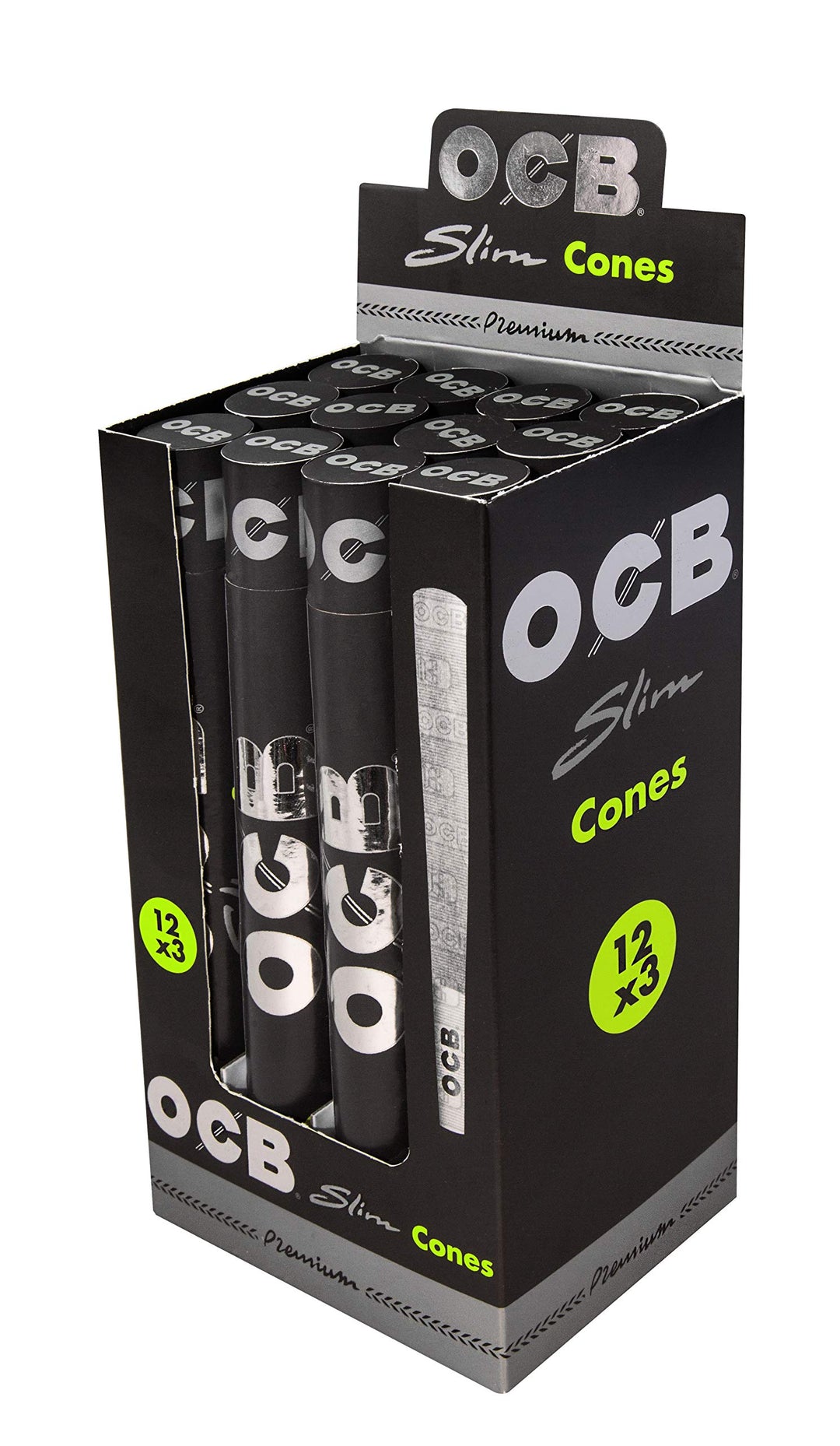 OCB 19396 Premium 12 Packungen a 3 Cones, Papier