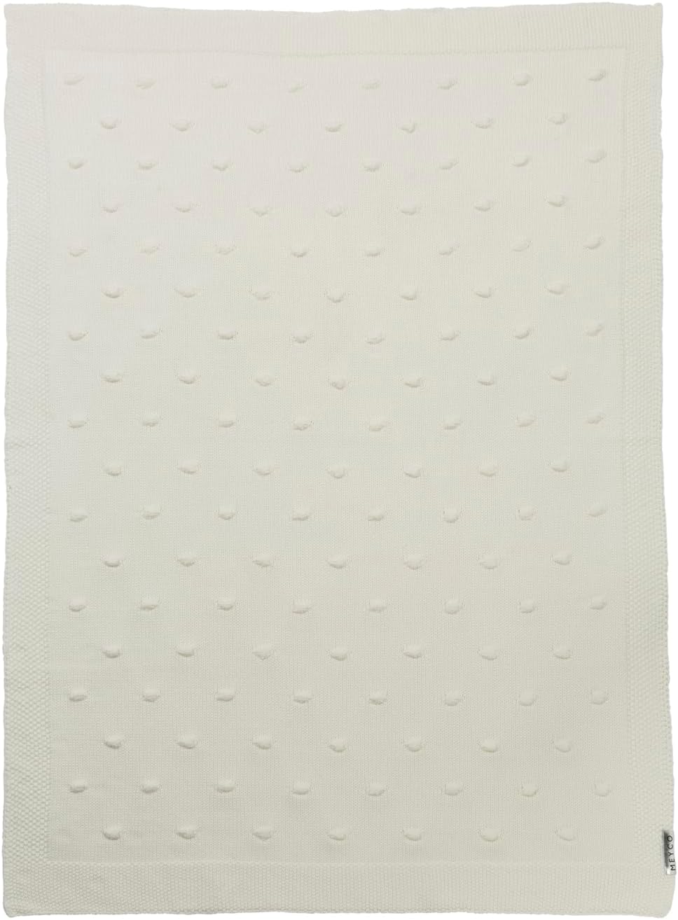 Meyco 2753050 Babydecke gestrickt mit Knoten 100x150 cm, Off White/Weiss