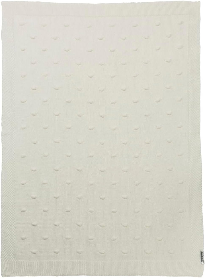 Meyco 2753050 Babydecke gestrickt mit Knoten 100x150 cm, Off White/Weiss