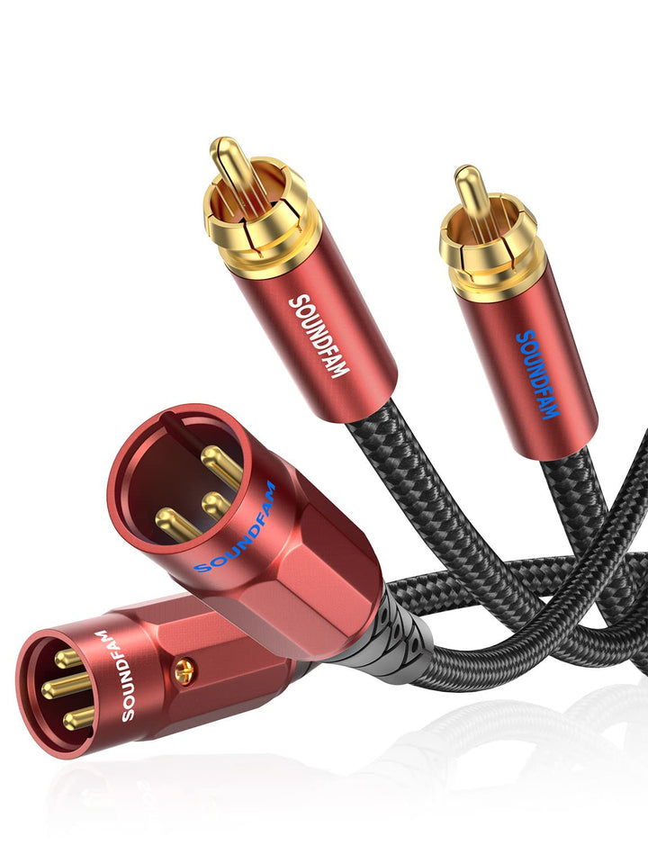 Dual Cinch auf XLR Kabel, PREMIUM 2RCA-Stecker auf 2XLR-Stecker Audio Verbindungs Kabel - 2M 2 M 2-R
