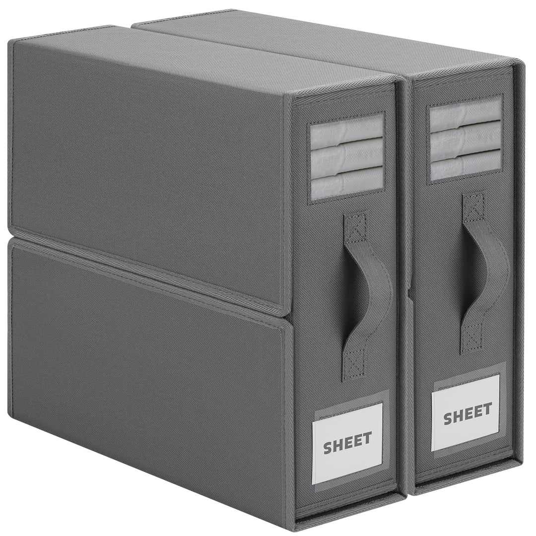 DesignSter 2 Stück Aufbewahrung Bettwäsche Organizer, Faltbarer Organizer Unterbett Kleiderschrank A