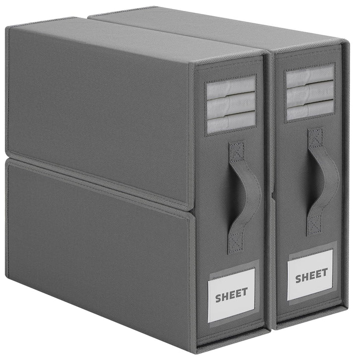 DesignSter 2 Stück Aufbewahrung Bettwäsche Organizer, Faltbarer Organizer Unterbett Kleiderschrank A
