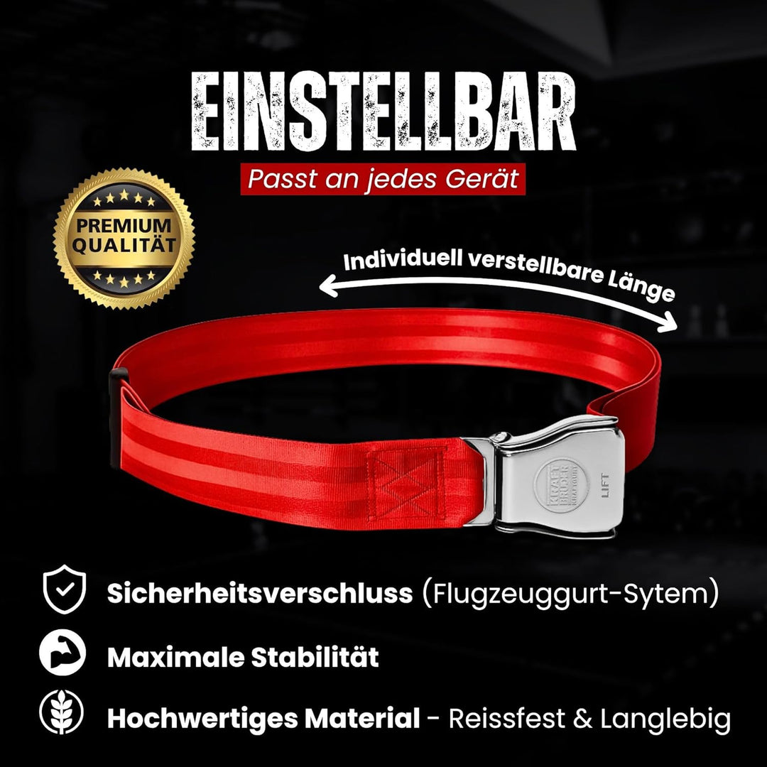 KraftGurt - Trainingsgurt zum Anschnallen an Fitnessgeräten - Für Bodybuilding, Powerlifting &amp; Muske