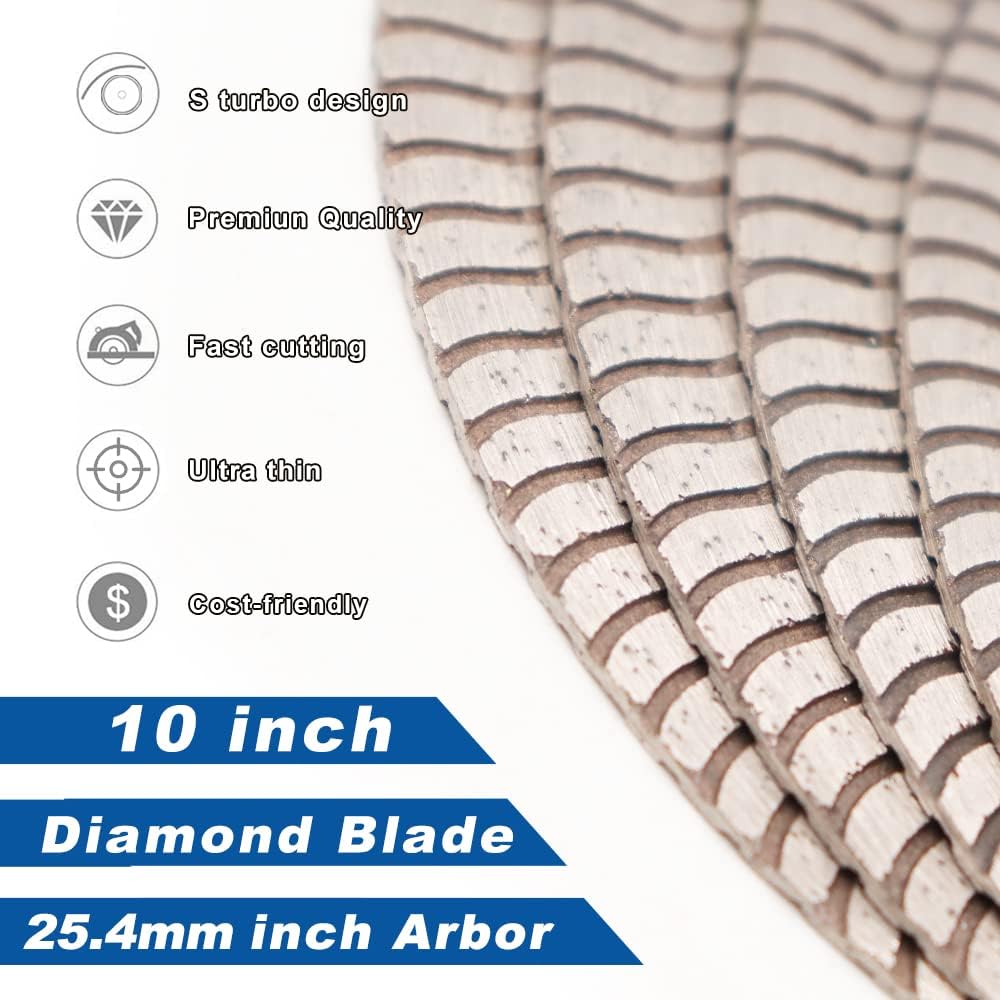 HIGHDRIL Diamant Trennscheibe 250mm Super Dünne Schneiden für Beton,Granit,Naturstein,Ziegel,Trocken