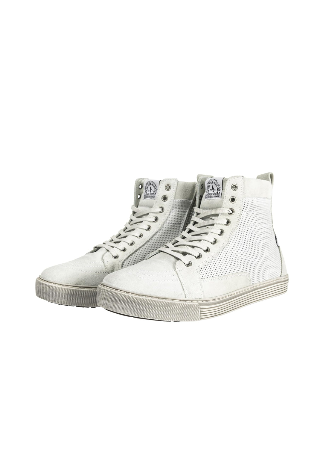 John Doe Neo XTM Motorrad Sneaker Leder CE-Zertifiziert Weiss Braun Gr. 46