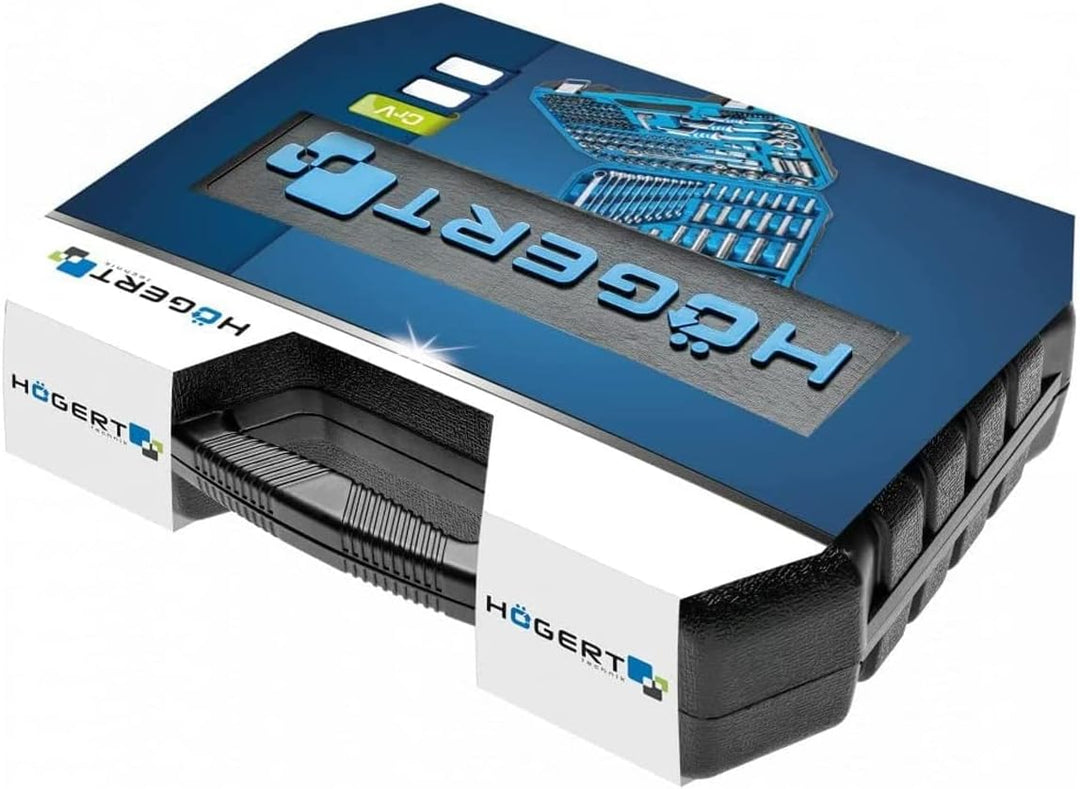 Högert Technik - Werkzeugset I Steckschlüssel, Bits und Zubehör I Chrom-Vanadium-Legierungsstahl I G