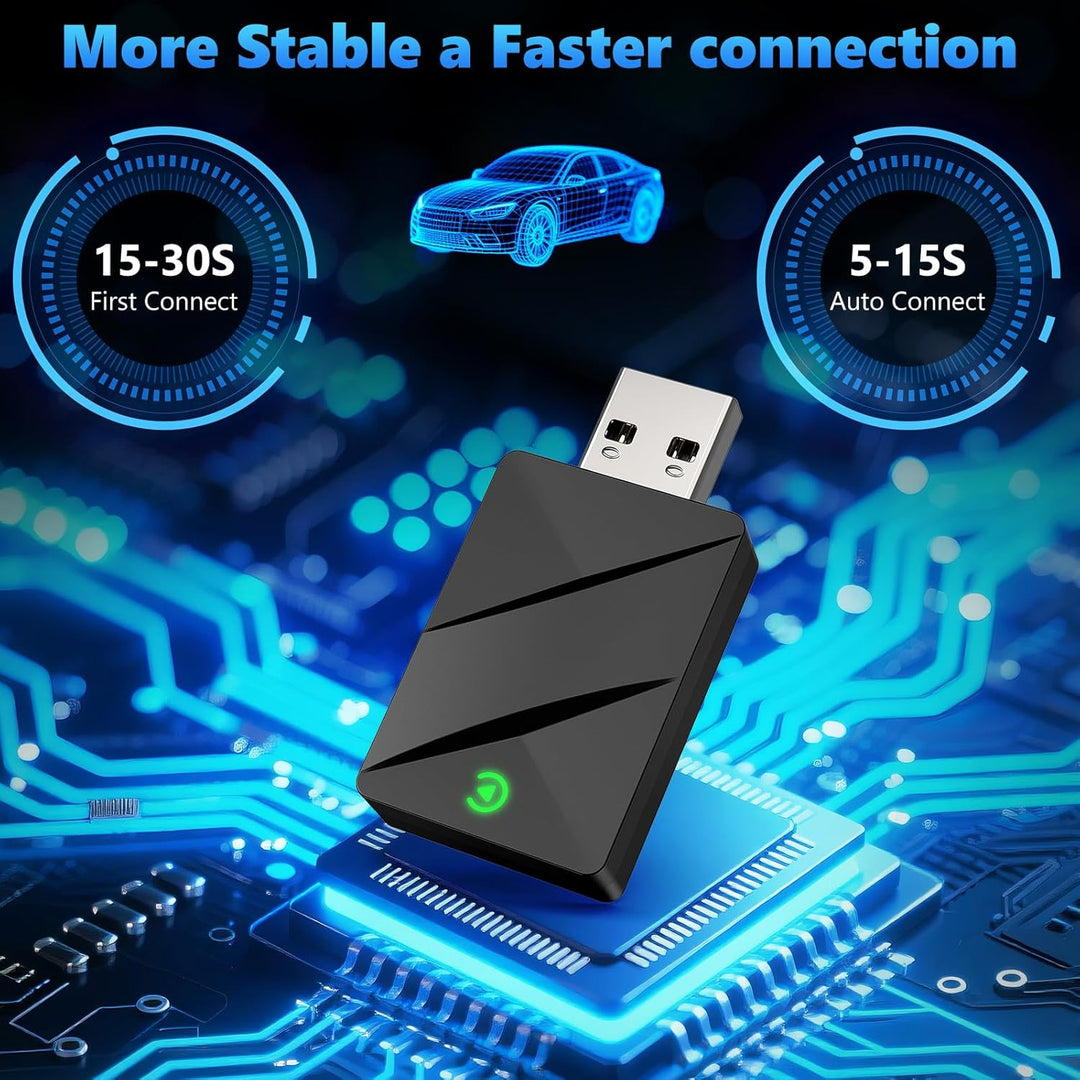 2 IN 1 Wireless CarPlay & Android Auto Adapter, Kabelloser USB-Dongle für Autos, Kabelloses CarPlay