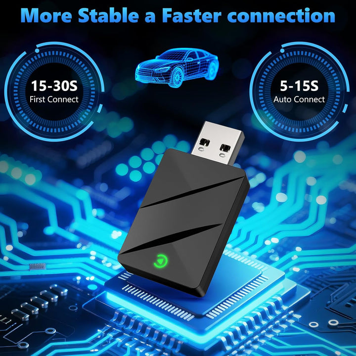 2 IN 1 Wireless CarPlay & Android Auto Adapter, Kabelloser USB-Dongle für Autos, Kabelloses CarPlay