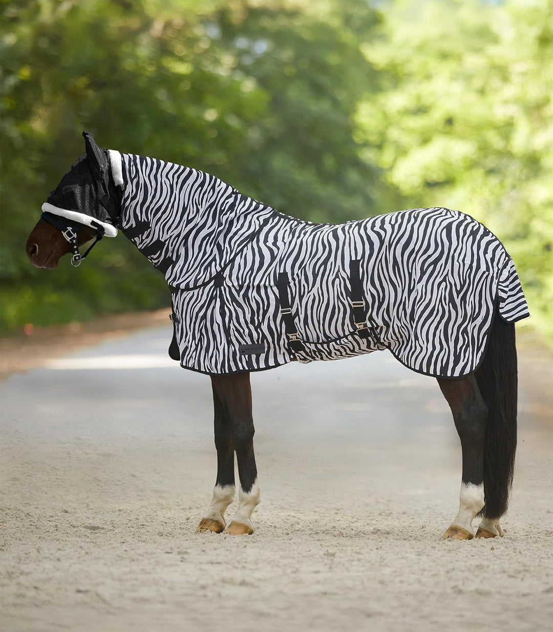 WALDHAUSEN Fliegendecke Zebra schwarz/weiss Rückenlänge 145 cm, schwarz/weiss Rückenlänge 145 cm