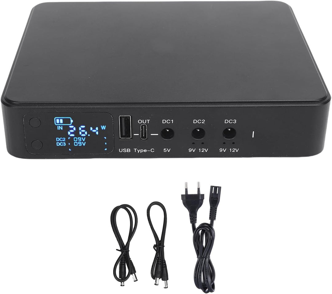 Ununterbrochener Stromversorgung, UPS -Batterie -Backup -Einbau in Adapter 10400MAH USB Typ C 5V DC