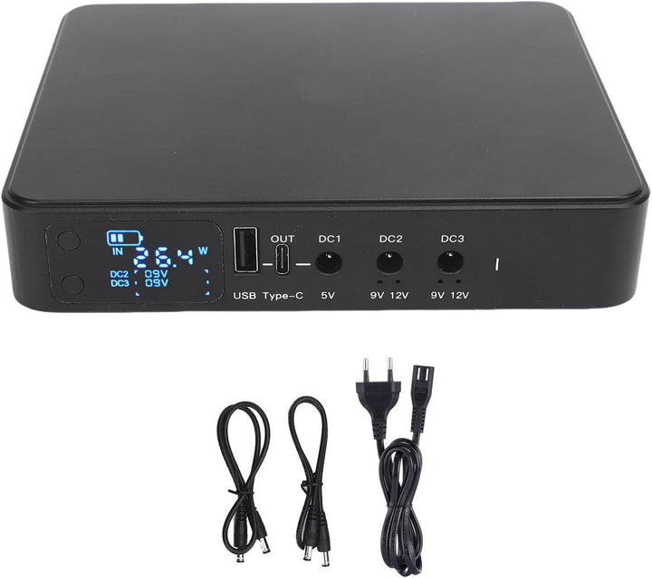 Ununterbrochener Stromversorgung, UPS -Batterie -Backup -Einbau in Adapter 10400MAH USB Typ C 5V DC