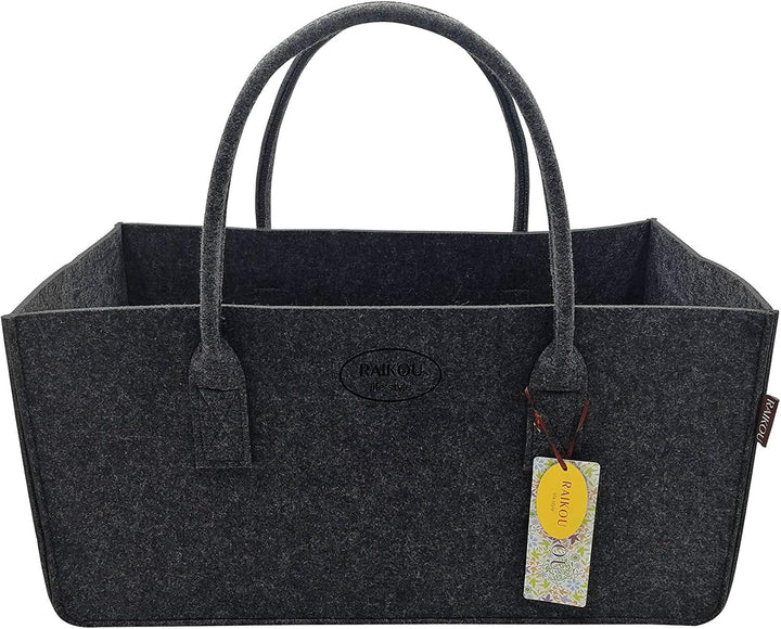 RAIKOU KULT Filz-Tasche Shopper NEU Filzkorb Einkaufstasche Henkeltasche Zeitungskorb Stabile Kaminh