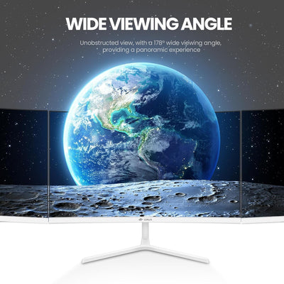 CRUA 24 Zoll Curved-Monitor White FHD (1920×1080p) 2800R 100 Hz 95% sRGB-Farbraum, Computermonitore,