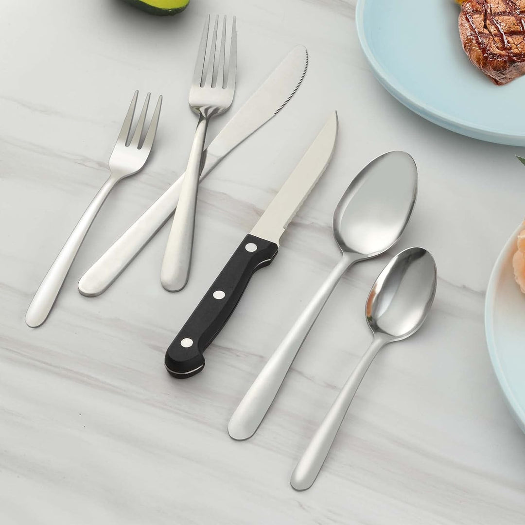 Besteck, Pleafind 72 teilig Besteck Set für 12 Personen, Besteckset aus Edelstahl in Lebensmittelqua