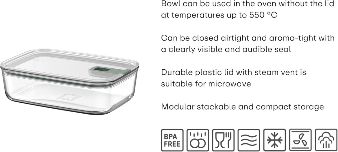 Mepal - Glasbehälter mit deckel EasyClip - Meal prep boxen - Geeignet für Mikrowelle, Dampfgarer, Of