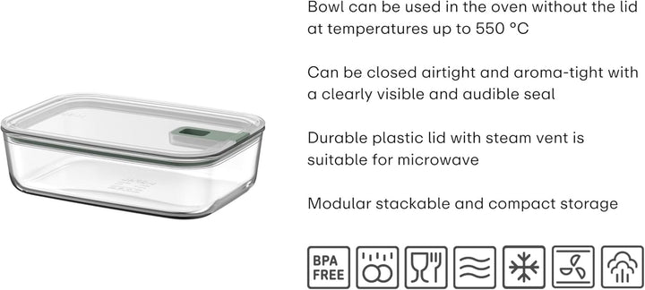 Mepal - Glasbehälter mit deckel EasyClip - Meal prep boxen - Geeignet für Mikrowelle, Dampfgarer, Of