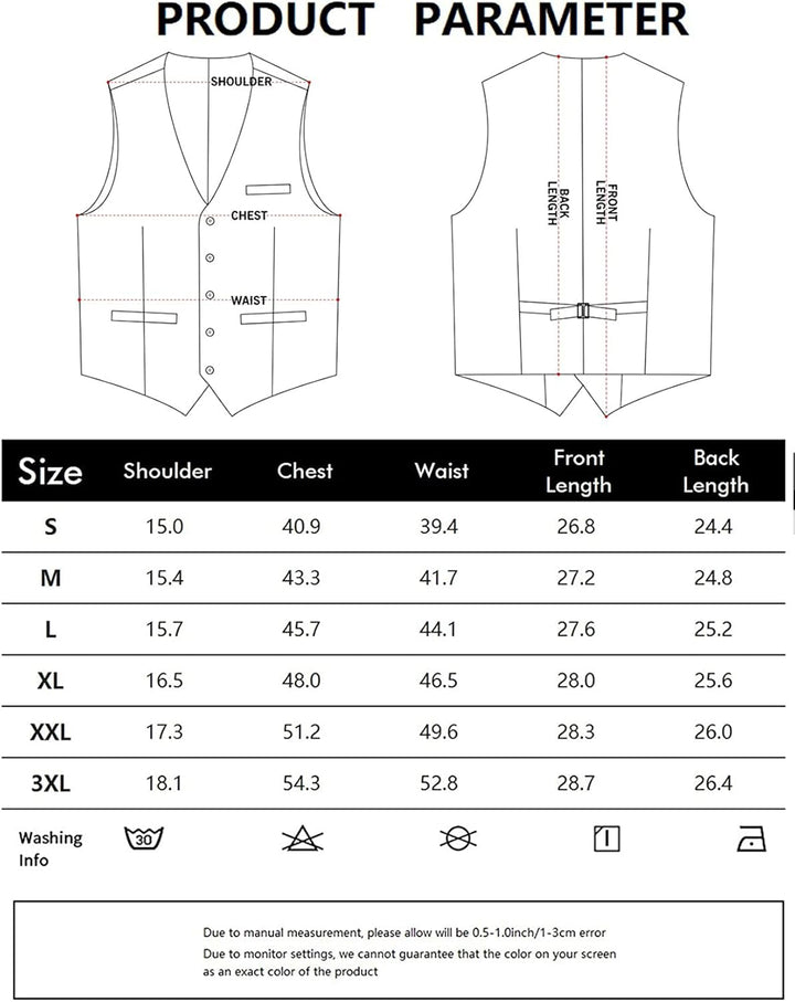 PARKLEES Herren Hipster Urban Design Business Formale Weste Slim Fit Anzug Smoking Kleid Weste XXL h