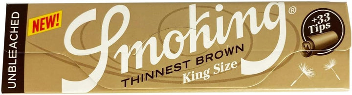 Smoking Smoking Thinnest Brown King Size Papier + Tips