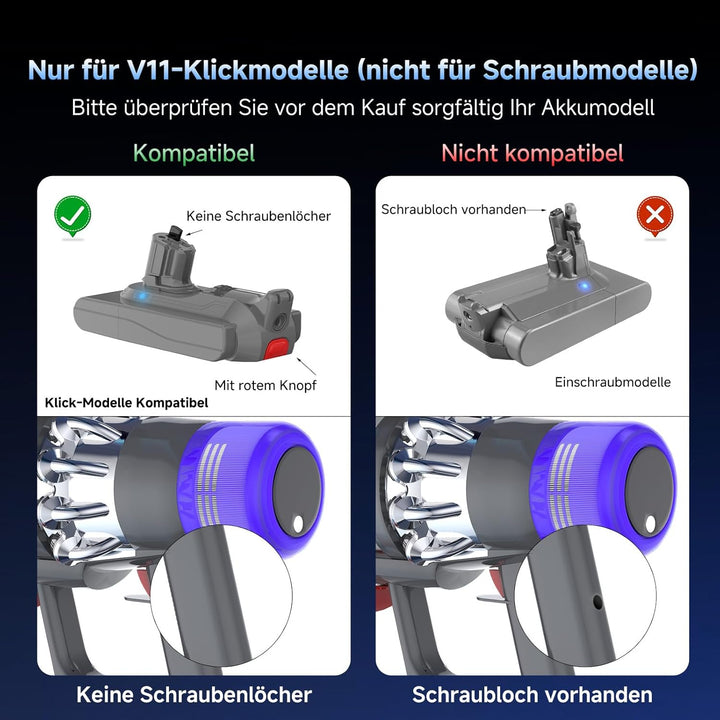 EGR Upgraded für Dyson V11 Akku Schnappmontage für V15/SV15/SV22/970425-01 Extra/Absolute/Animal/Tor