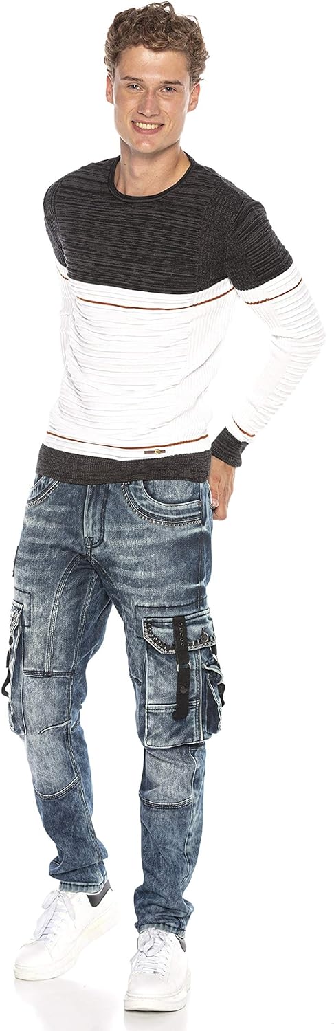 Cipo & Baxx Herren Jeans Hose Straight Fit Denim Regular Fit Jeanshose CD328 31W / 34L Cd650, 31W /