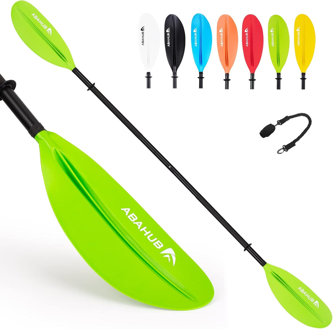 Abahub 218/230/241cm Kajak Paddel Aluminium Doppelpaddel mit Paddelleine für Kajakfahren Ruderboot K