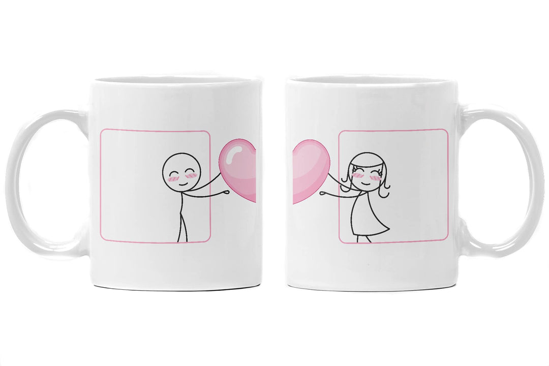 Trendation - Fernbeziehung Geschenke Tassen Set Partner Liebe Geschenk für Freundin Freund Liebesges