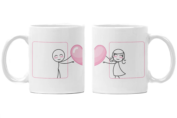 Trendation - Fernbeziehung Geschenke Tassen Set Partner Liebe Geschenk für Freundin Freund Liebesges