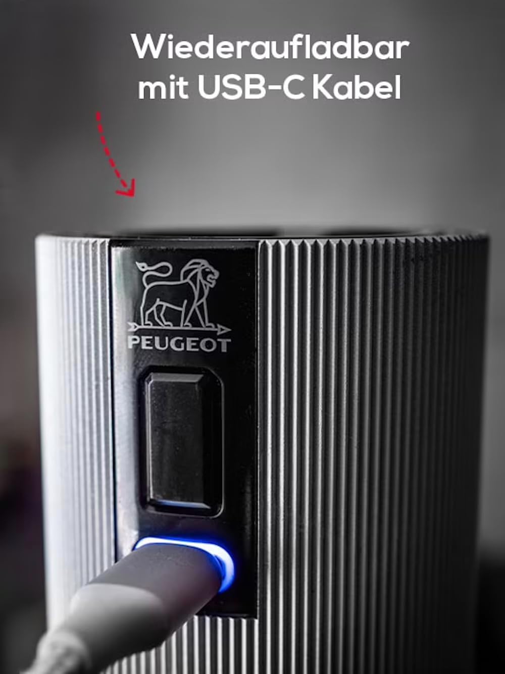 Duo, elektrisch, u´Select, 15 cm, Pfeffermühle, carbon u. Salzmühle, aluminium, wiederaufladbar Duo