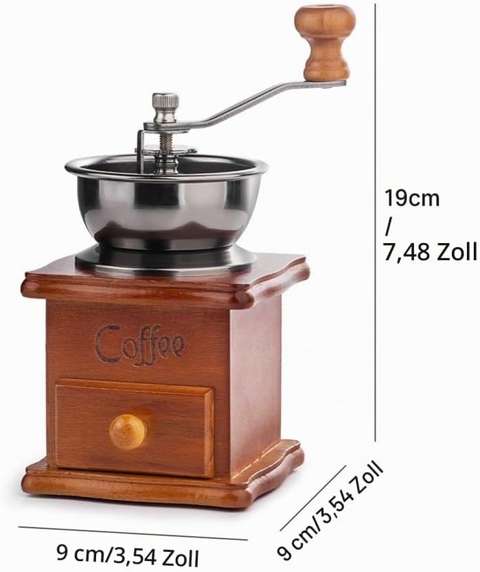 Manuelle Kaffeemühle, Mini Vintage Kaffeemühle Handkurbel zum Mahlen Von Kaffeepulver, Espressomühle