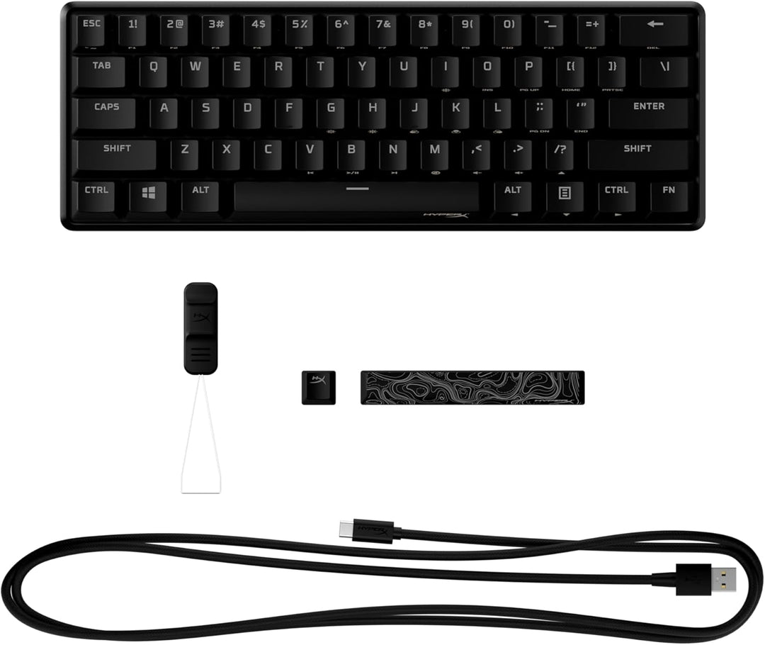 HyperX Alloy Origins 60 - Mechanische Gaming-Tastatur, Ultrakompakter 60% Formfaktor, HyperX Red Swi