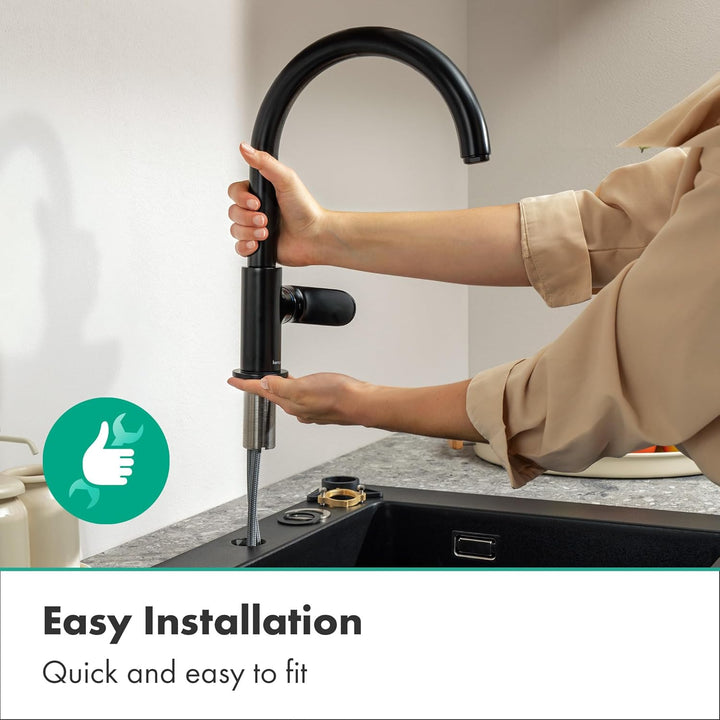 hansgrohe Küchenarmatur Vernis Blend M35, Wasserhahn Küche mit Auslauf Höhe 260 mm, 1 Strahlart, Mat