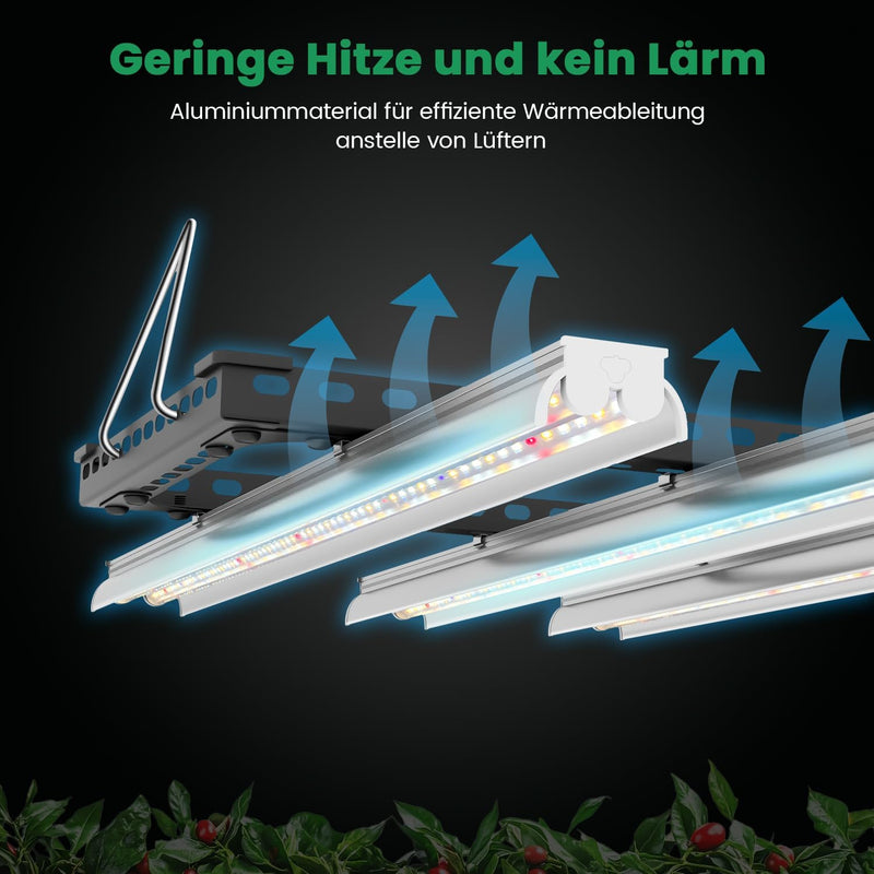 Wolezek WK2000 Pflanzenlampe LED UV IR Vollspektrum, 90x90cm Grow Lampe mit grossem Beleuchtungsbere