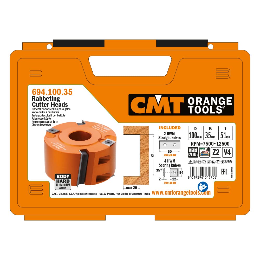 CMT Cabezal portacuch. para galces en hm d=100x50 f=35, 5 V, Grau, 694.100.35