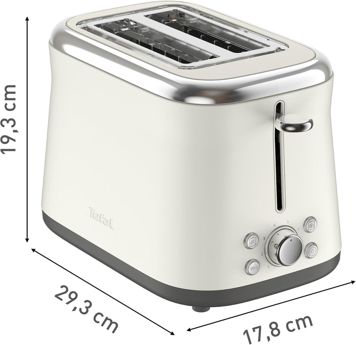 Tefal Collection Doppelschlitz-Toaster, extra hoher Hebel, 8 Bräunungsstufen, 4 Funktionen, breite S
