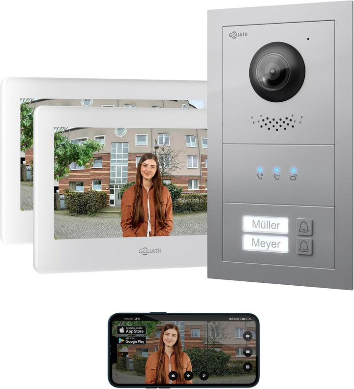 GOLIATH Basic Line Türklingel & Türsprechanlage mit Kamera für [MEHRFAMILIENHAUS] mit Smartphone App