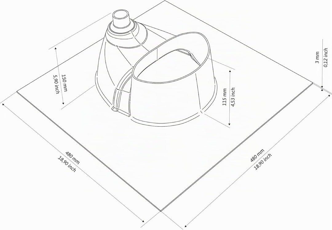 Kildwick Klassic XL Urin Separator Diverter Trenneinsatz für Komposttoiletten schwarz