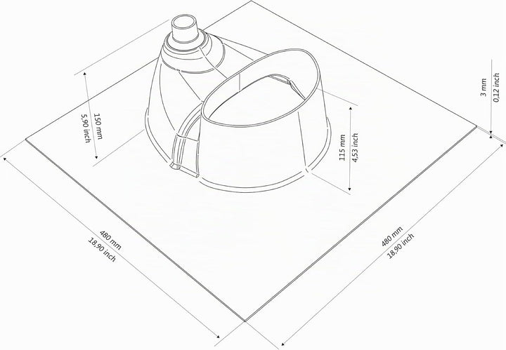 Kildwick Klassic XL Urin Separator Diverter Trenneinsatz für Komposttoiletten schwarz