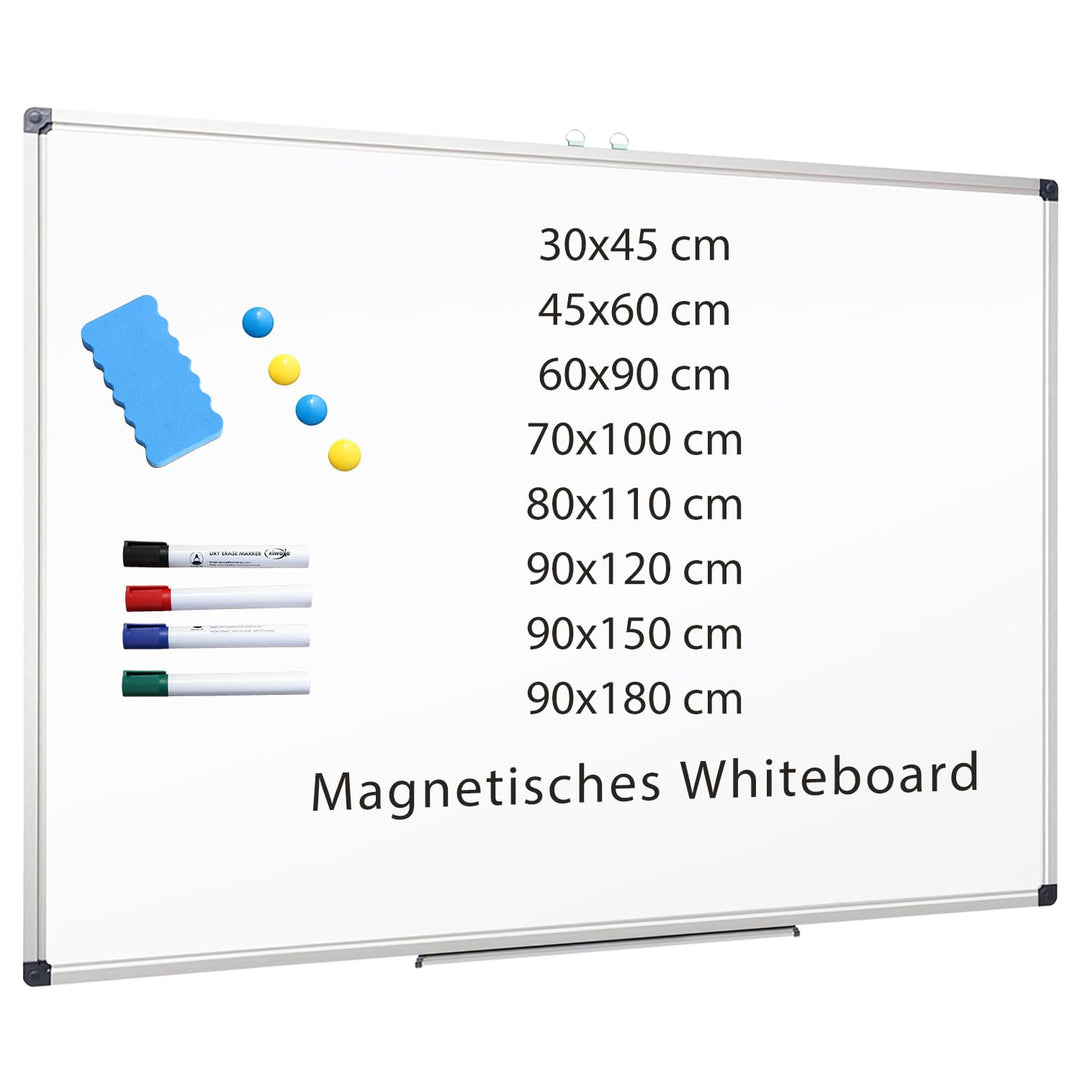 XIWODE Whiteboard, Whiteboard magnetisch, Magnettafel whiteboards, Alurahmen, für Büro, Gewerbe und