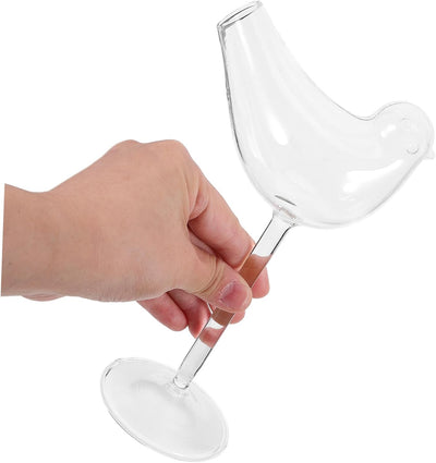 Cabilock 4 Stück Birdie Weinglas Klarer Kaffeebecher Glasvogelgläser, Cocktailgläser Weingläser Kelc