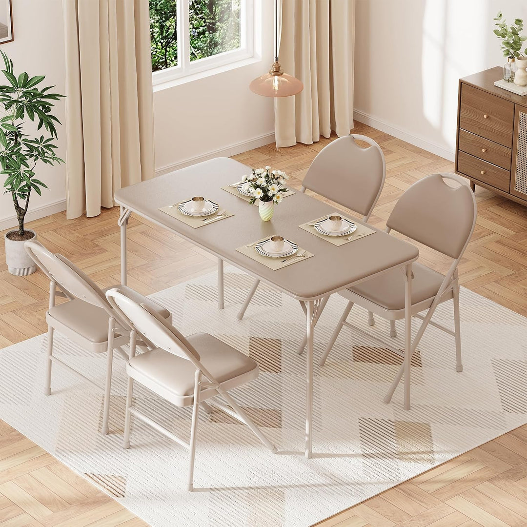 Klappbarer Campingtisch 120 * 71 * 51cm Stabil | Klapptisch Esstisch Mit PU-Leder-Oberfläche &amp; Metal