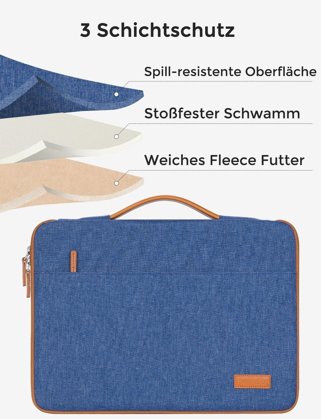 DOMISO Tasche Hülle für 14 Zoll Notebook Laptop Sleeve Case Wasserdicht Laptophülle Schutzhülle für