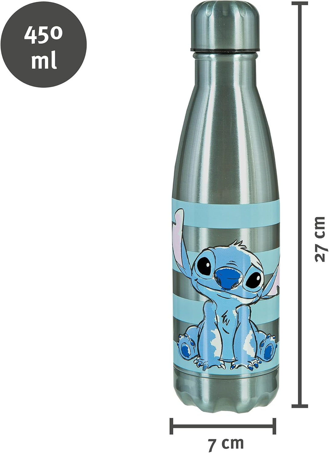 Undercover - Disney Stitch - doppelwandige Edelstahl Isolierflasche - Auslaufsicher - für Jugendlich