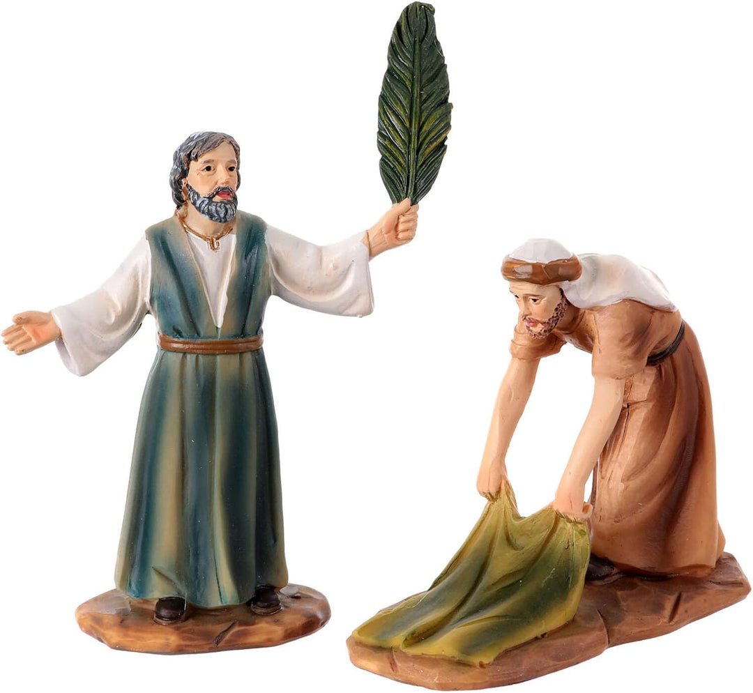 Einzug nach Jerusalem, Set 5-teilig, für Osterkrippe, 10 cm